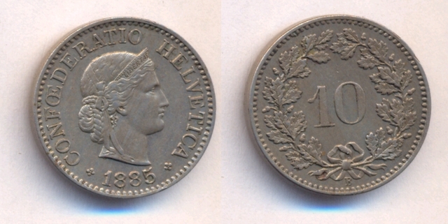 Coin 1885 3 Swiss