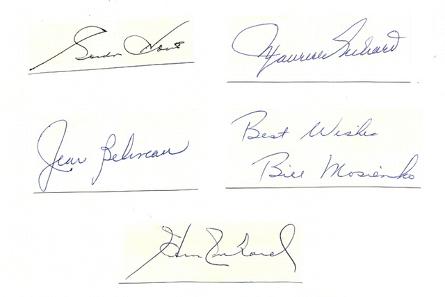 Vintage Autographs - Howe, Richard, Beliveau, Mosienko