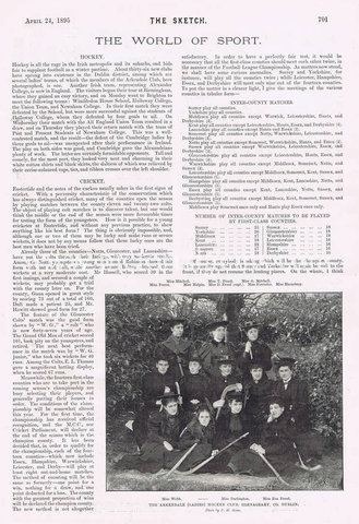 Arkendale Ladies Hockey Club - Glenageary - Ireland - 1895