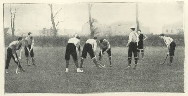 Antique Field Hockey Bully Off - East Sheen vs West Kent - 1897