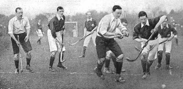 Antique Field Hockey Game - England vs Ireland - Mens - 1901  