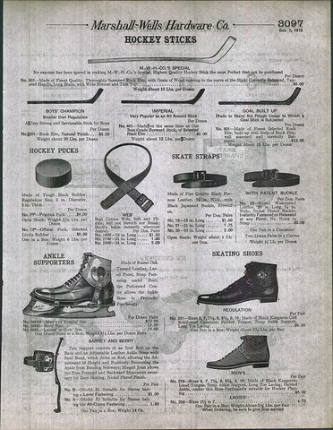 Antique Ice Hockey ad for Sticks and Skates - 1912