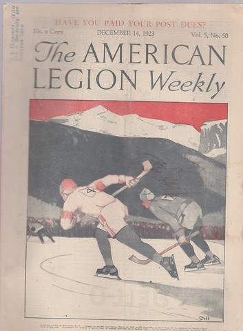 Antique Ice Hockey - American Legion Weekly - Front Cover - 1923