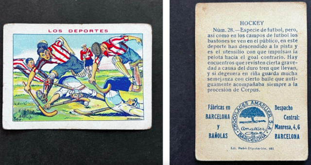 Antique Field Hockey Card - Los Deportes - Spain - 1930s