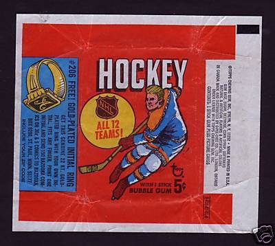Hockey Card Wrapper 1968