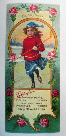 Antique Ice Hockey Bookmark - Circa 1880s