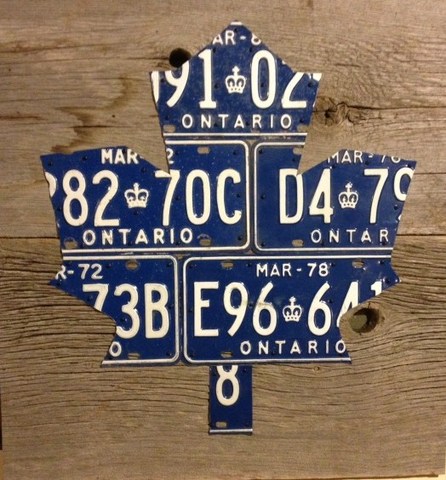 Toronto Maple Leafs Logo in Vintage Ontario Licence Plates