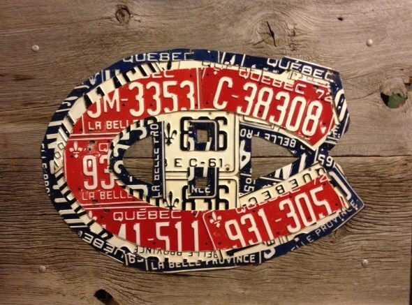 Montreal Canadiens Logo in Vintage Quebec Licence Plates