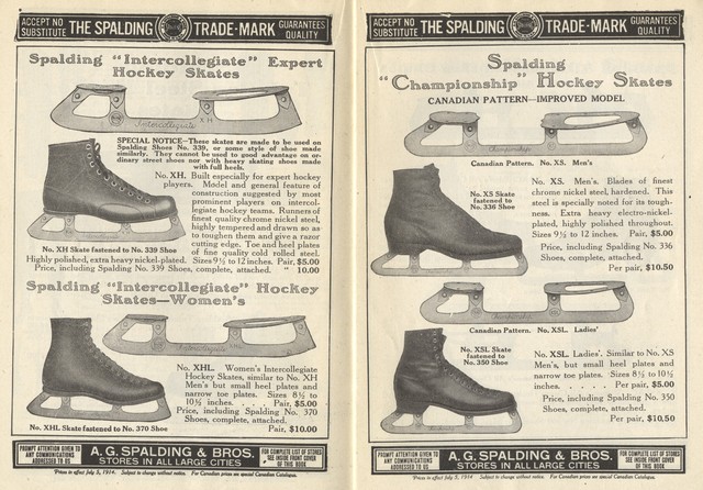 Spalding Hockey Skates Ad - 1915 - Spaldings Athletic Library