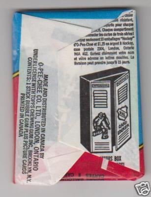 Hockey Card Wrapper 1972 1b