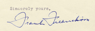 Frank Frederickson - Signature / Autograph - 1964