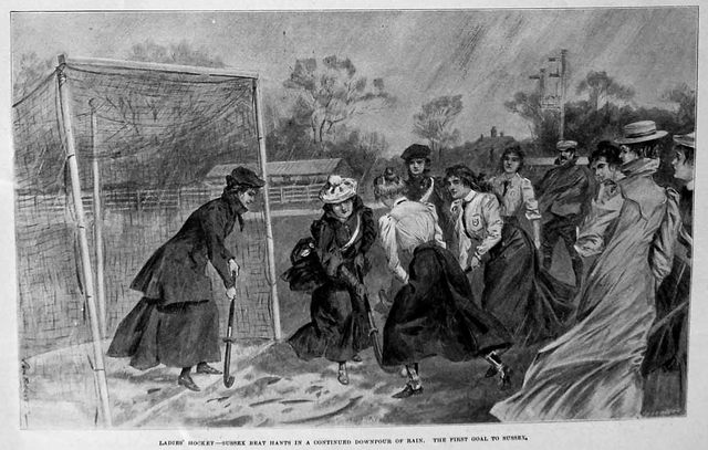 Antique Field Hockey Art - Sussex vs Hants - Print - 1900